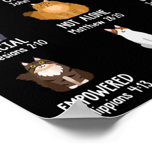 Niedlicher Gott sagt, ich bin Katze über Christlic Poster (Ecke)