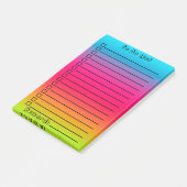 Niedlicher Gradient| Blau bis rosa bis grün Post-it Klebezettel (angewinkelt)