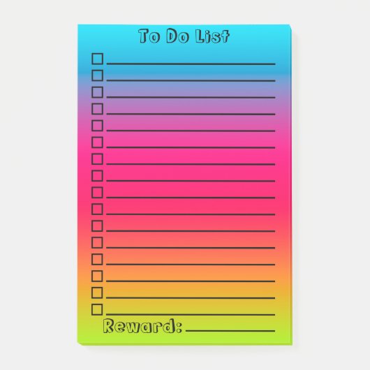 Niedlicher Gradient| Blau bis rosa bis grün Post-it Klebezettel (Vorderseite)