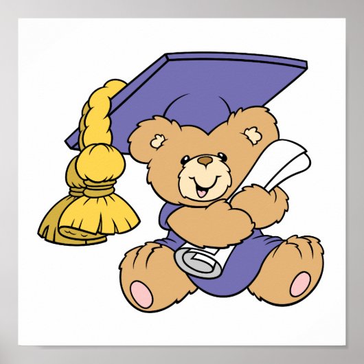 Niedlicher Graduiertenbär Poster (Vorne)