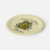 Niedlicher grafischer FROG - Party tierisch - wild Pappteller (Schrägansicht)