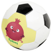 Niedlicher Granatapfelfruchtiger Cartoon Fußball (Dreiviertel)