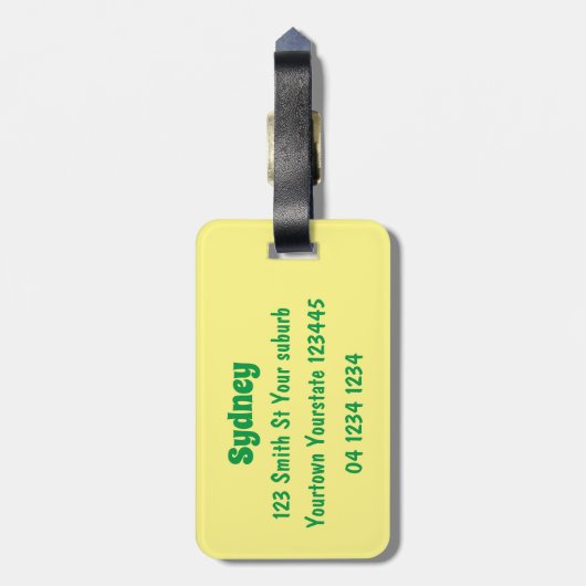 Niedlicher Granatapfelfruchtiger Cartoon Gepäckanhänger (Rückseite vertikal)