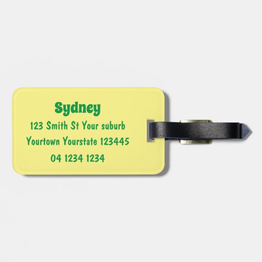 Niedlicher Granatapfelfruchtiger Cartoon Gepäckanhänger (Rückseite horizontal)