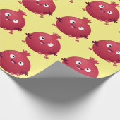 Niedlicher Granatapfelfruchtiger Cartoon Geschenkpapier (Ecke)