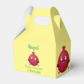 Niedlicher Granatapfelfruchtiger Cartoon Geschenkschachtel (Rückseite)