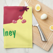 Niedlicher Granatapfelfruchtiger Cartoon Geschirrtuch (Viertel Falte)