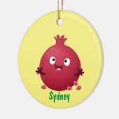 Niedlicher Granatapfelfruchtiger Cartoon Keramik Ornament (Links)