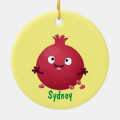 Niedlicher Granatapfelfruchtiger Cartoon Keramik Ornament (Hinten)