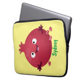 Niedlicher Granatapfelfruchtiger Cartoon Laptopschutzhülle (Vorderseite Links)
