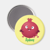 Niedlicher Granatapfelfruchtiger Cartoon Magnet (Vorderseite/Rückseite)