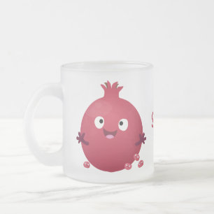 Niedlicher Granatapfelfruchtiger Cartoon Mattglastasse