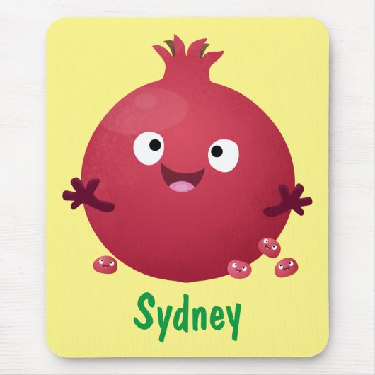 Niedlicher Granatapfelfruchtiger Cartoon Mousepad (Vorne)