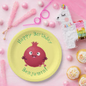 Niedlicher Granatapfelfruchtiger Cartoon Pappteller (Party)