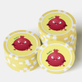 Niedlicher Granatapfelfruchtiger Cartoon Pokerchips (Stapel)