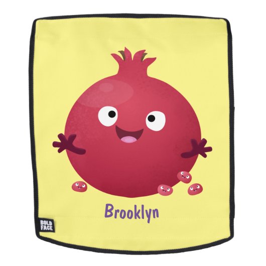 Niedlicher Granatapfelfruchtiger Cartoon Rucksack (Abnehmbare Front)