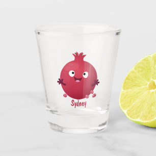 Niedlicher Granatapfelfruchtiger Cartoon Schnapsglas