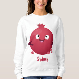 Niedlicher Granatapfelfruchtiger Cartoon Sweatshirt