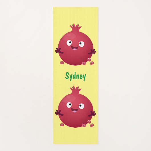 Niedlicher Granatapfelfruchtiger Cartoon Yogamatte (Vorderseite)