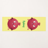 Niedlicher Granatapfelfruchtiger Cartoon Yogamatte (Vorderseite (Horizontal))