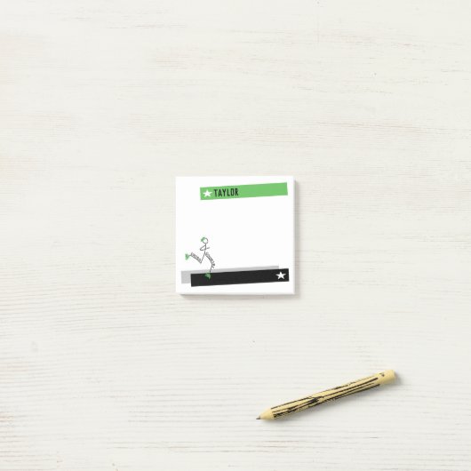 Niedlicher Grasläufer Personalisiert Post-it Klebezettel (Auf Schreibtisch)