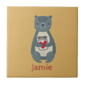 Niedlicher Graubär Fliese (Vorderseite)