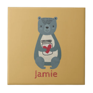 Niedlicher Graubär Fliese