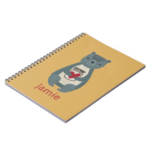 Niedlicher Graubär Notizblock (Linke Seite)