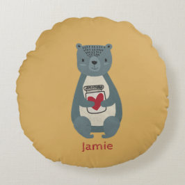 Niedlicher Graubär Rundes Kissen