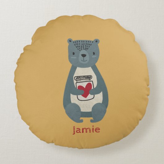 Niedlicher Graubär Rundes Kissen (Vorderseite)