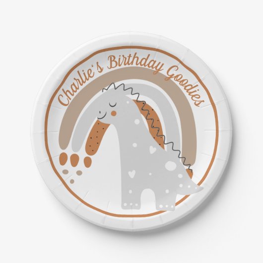 Niedlicher Graudinosaurier Geburtstagsparty Pappteller (Vorderseite)