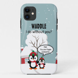 Niedlicher Graue Baby-Pinguin im Winterschnee Case-Mate iPhone Hülle