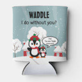 Niedlicher Graue Baby-Pinguin im Winterschnee Dosenkühler (Vorderseite)