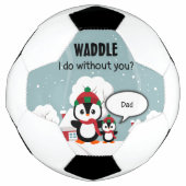 Niedlicher Graue Baby-Pinguin im Winterschnee Fußball (Vorderseite)