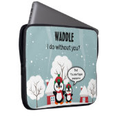 Niedlicher Graue Baby-Pinguin im Winterschnee Laptopschutzhülle (Vorne Rechts)