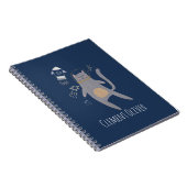 Niedlicher grauer Astronautenkatze Individuelle Na Notizblock (Rechte Seite)