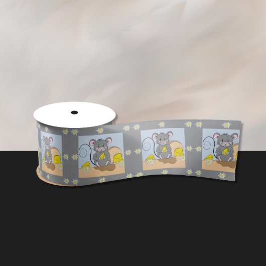 Niedlicher grauer Cartoon Satinband