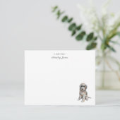 Niedlicher Grauer Doodle Hund - Flachkarte Dankeskarte (Stehend Vorderseite)