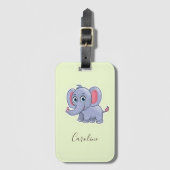 Niedlicher grauer Elefant Gepäckanhänger (Vorderseite Vertikal)