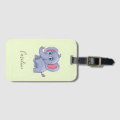 Niedlicher grauer Elefant Gepäckanhänger (Vorderseite (Horizontal))