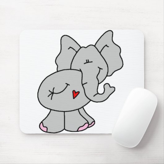 Niedlicher grauer Elefant Mousepad (Mit Mouse)