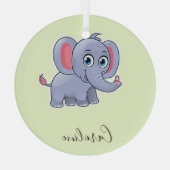 Niedlicher grauer Elefant Ornament Aus Glas (Rückseite)