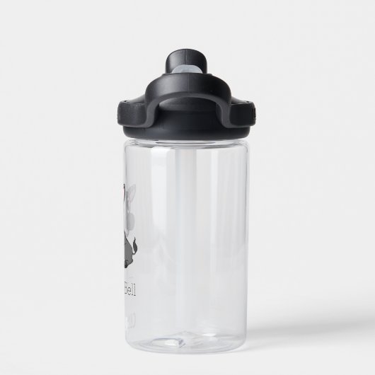 Niedlicher grauer Esel Trinkflasche (Rückseite)