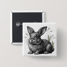 Niedlicher grauer Hase zwischen Gras Button