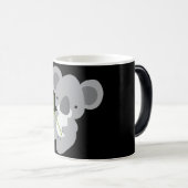 Niedlicher Grauer Koala-Bär mit grünem Leaf Verwandlungstasse (VorderseiteRechts)