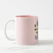 Niedlicher Grauer Koala-Bär mit grünem Leaf Zweifarbige Tasse (Links)