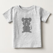 Niedlicher grauer MäuseCartoon Baby T-shirt (Vorderseite)