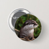 Niedlicher grauer Otter Button (Vorne & Hinten)