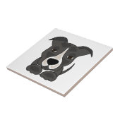 Niedlicher grauer Pitbull Welpen-Hund Fliese (Seite)