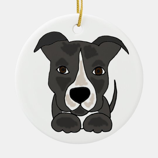 Niedlicher Grauer Pitbull Welpen Hund Keramik Ornament Zazzle De